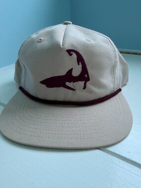 Cape Shark Baseball Hat - Cream/Blush with Maroon
